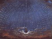 Karl friedrich schinkel In the palace of the Queen of the Night,decor for Mazart-s opera Die Zauberflote oil painting artist